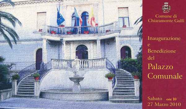 SABATO 27 MARZO ALLE ORE 10 SI INAUGURA IL PALAZZO COMUNALE