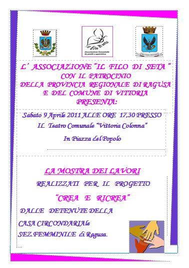 VITTORIA, MOSTRA DELL’ASSOCIAZIONE “FILO DI SETA”