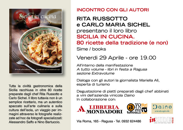VENERDI’ 29 APRILE VERRA’ PRESENTATO IL LIBRO “SICILIA IN CUCINA”