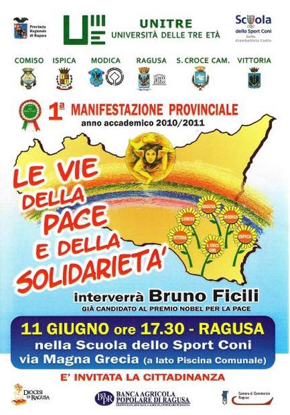 LE VIE DELLA PACE E DELLA SOLIDARIETA’:1^ MANIFESTAZIONE PROVINCIALE UNITRE