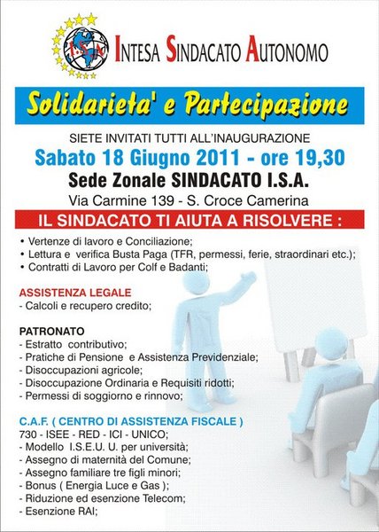 APERTURA DELLA SEDE ISA A S. CROCE