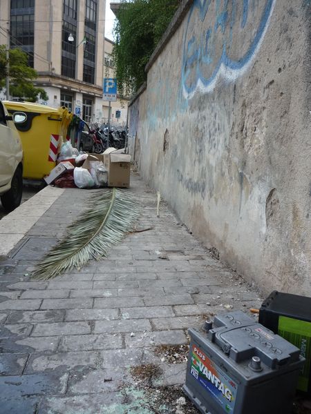 BATTERIE D’AUTO ESAUSTE TRA I RIFIUTI “NORMALI” DAVANTI UNA SCUOLA