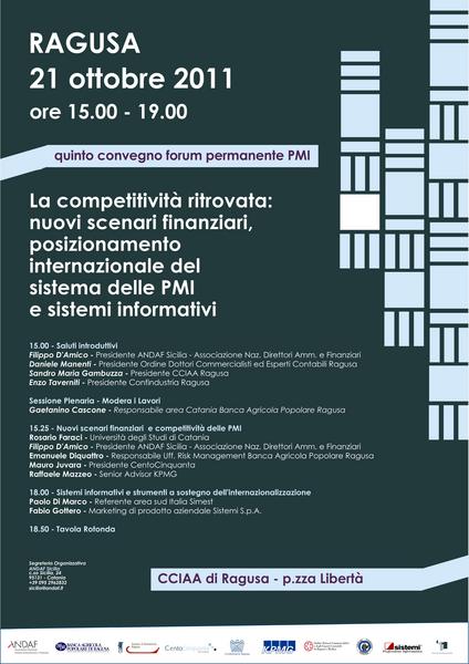 VENERDI’ 21 OTTOBRE CONVEGNO PRESSO LA CAMERA DI COMMERCIO DI RAGUSA