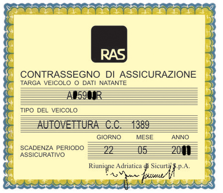 INDIVIDUATO FALSIFICATORE DI TAGLIANDI ASSICURATIVI