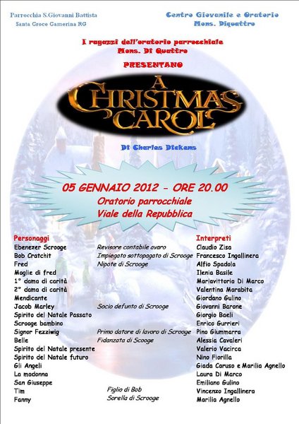 “A CHRISTMAS  CAROL” IN SCENA GRAZIE AI RAGAZZI DELL’ORATORIO
