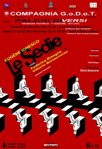 LA COMPAGNIA G.O.D.O.T. METTE IN SCENA IL CAPOLAVORO  DEL TEATRO DELL’ASSURDO “LE SEDIE” DI IONESCO