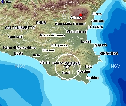 LA TERRA HA TREMATO ALLE 11:45 NEL DISTRETTO DEI MONTI IBLEI