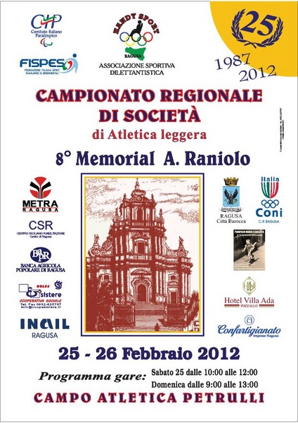 CONCLUSA L’OTTAVA EDIZIONE DEL MEMORIAL “A. RANIOLO”