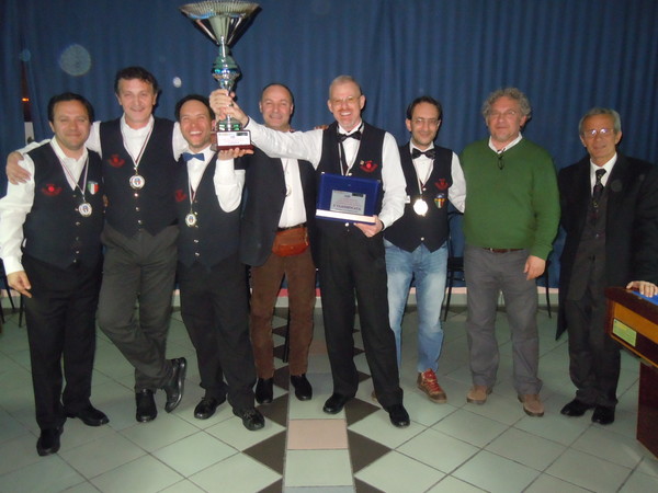 L’A.S.D. LA BIGLIA MODICA VINCE IL 15° CAMPIONATO ITALIANO A SQUADRE – CARAMBOLA A 3 SPONDE 2012