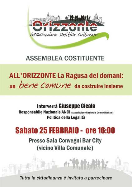 ASSOCIAZIONE ORIZZONTE, SABATO L’ASSEMBLEA COSTITUENTE