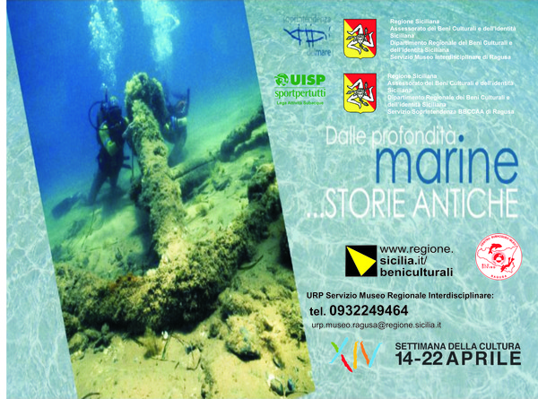 XIV SETTIMANA DELLA CULTURA, A RAGUSA “DALLE PROFONDITA’ MARINE… STORIE ANTICHE”