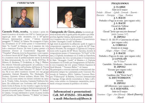 “IBLA SACRA: GRAN CONCERTO D’ORGANO E TROMBA”