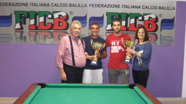 ALLA COPPIA RAFFONI-RUGGIERI  IL TROFEO   DI  CALCIO BALILLA