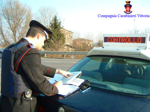 OPERAZIONE DEI CARABINIERI DEL NUCLEO OPERATIVO E RADIOMOBILE DI VITTORIA