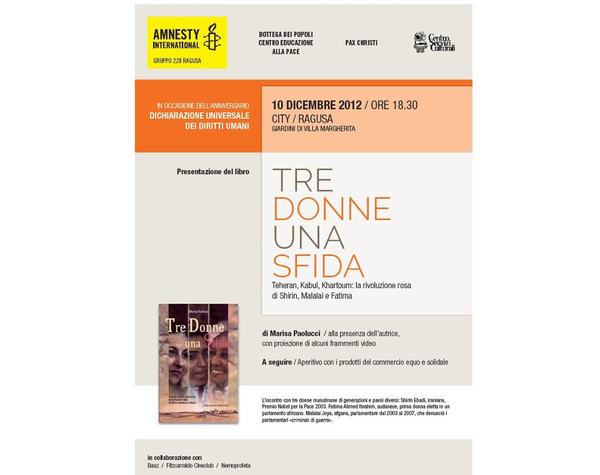 “TRE DONNE UNA SFIDA”: IL LIBRO DI MARISA PAOLUCCI LUNEDI AL CITY RAGUSA