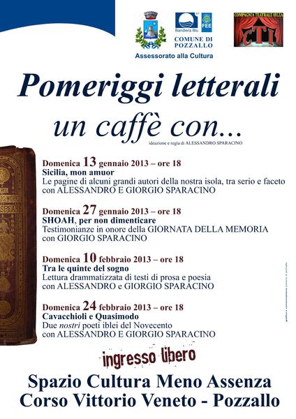 POZZALLO, AL “MENO ASSENZA” GLI INCONTRI “UN CAFFE’ CON…”
