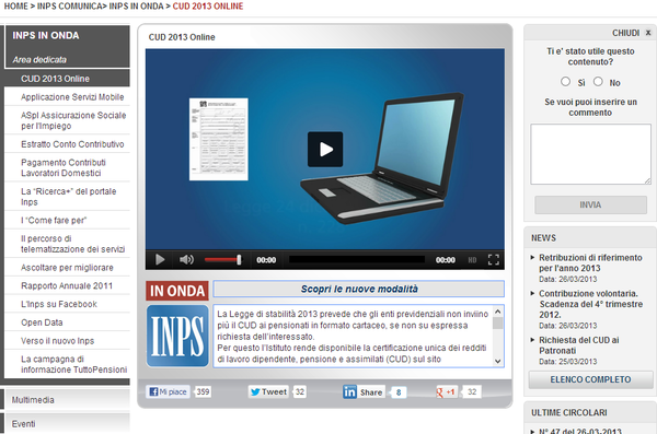 CODACONS, L’ODISSEA DA AFFRONTARE PER SCARICARE IL CUD DA INTERNET