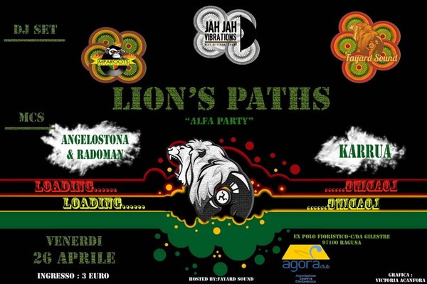 “LION’S PATHS”,  IL 26 APRILE AL VIA LA RASSEGNA MUSICALE REGGAE E DANCEHALL MADE IN RAGUSA