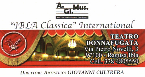 IBLA CLASSICA INTERNATIONAL, IL 28 APRILE UNA SERATA DI “ROMANTICI VIRTUOSISMI” AL TEATRO DONNAFUGATA