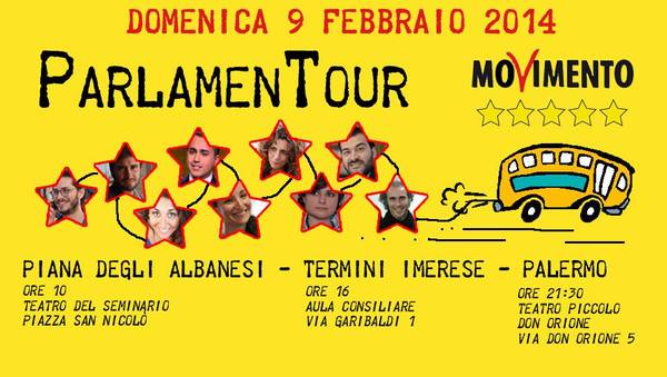 A PALERMO E TERMINI IMERESE ARRIVA IL PARLAMENTOUR DI BATTISTA DI MAIO E NUTI