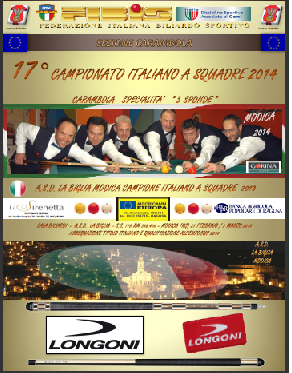 17° CAMPIONATO ITALIANO A SQUADRE BILIARDO – CARAMBOLA A 3 SPONDE –