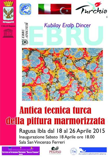 LA MOSTRA DI PITTURA EBRU DEL PROF. KUBILAY ERALP DINCER FARA’ TAPPA DOMANI A RAGUSA IBLA