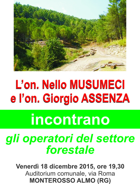 INCONTRO DEGLI ONOREVOLI ASSENZA E MUSUMECI CON GLI OPERATORI FORESTALI