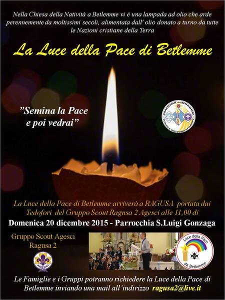LA LUCE DELLA PACE DI BETLEMME A RAGUSA