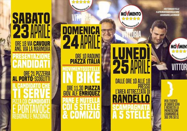 IL MOVIMENTO 5 STELLE DI VITTORIA ORGANIZZA TRE GIORNATE DI FESTA