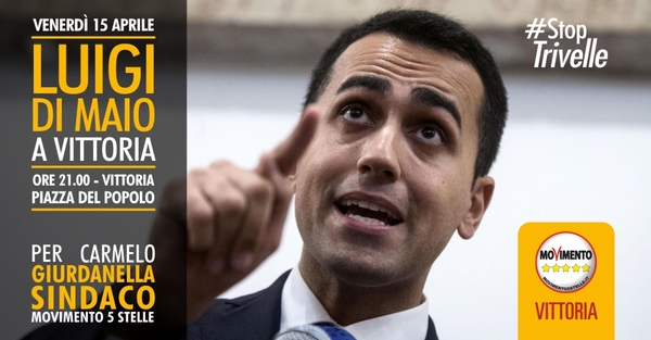 L’ESPONENTE NAZIONALE  DEL M5S LUIGI DI MAIO A VITTORIA