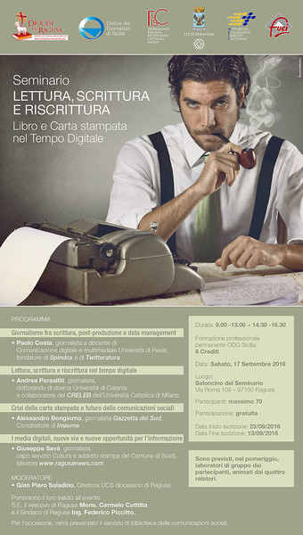 SEMINARIO LETTURA, SCRITTURA E RISCRITTURA LIBRO E CARTA STAMPATA NEL TEMPO DIGITALE