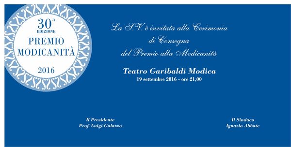 PREMIO ALLA MODICANITA’ 30ESIMA EDIZIONE