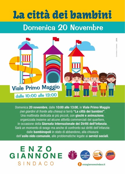 LA CITTA’ DEI BAMBINI NELLA GIORNATA DELL’INFANZIA. INIZIATIVA POLITICA A SCICLI CON ENZO GIANNONE