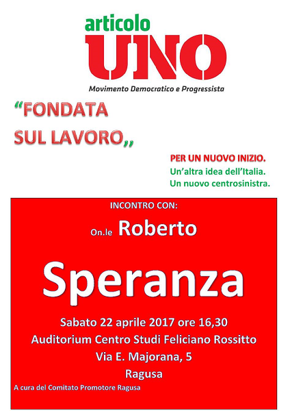 ON.LE ROBERTO SPERANZA RAGUSA