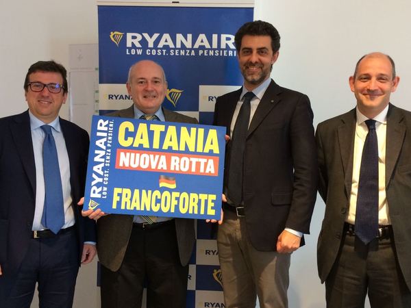RYANAIR LANCIA LA PROGRAMMAZIONE PER L’INVERNO 2017-2018 DA CATANIA