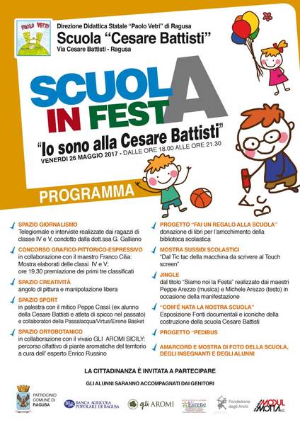 “SCUOLA IN FESTA IO SONO ALLA CESARE BATTISTI”