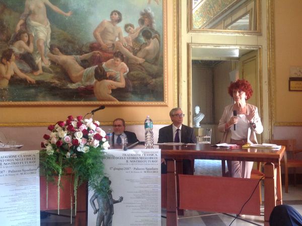 La ministra della pubblica istruzione Valeria Fedeli  ieri a Scicli al convegno su Quintino Cataudella