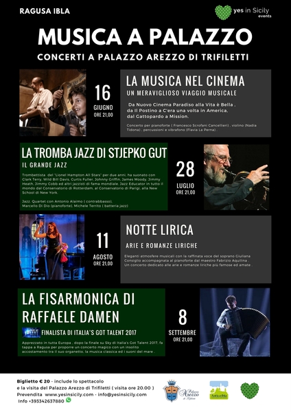 Rassegna musicale organizzata a Palazzo Arezzo di Trifiletti di Ragusa Ibla.