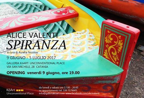 Questa sera alle 19.00 verrà presentata la  personale ” Spiranza”  di Alice Valenti