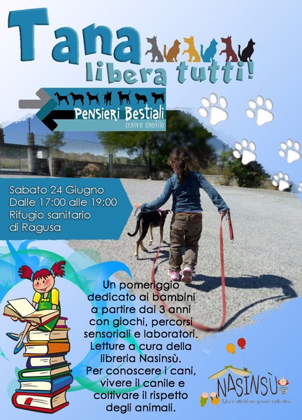 Amici animali: “Tana libera tutti”, sabato a Ragusa iniziativa dedicata ai bambini direttamente al rifugio sanitario per cani
