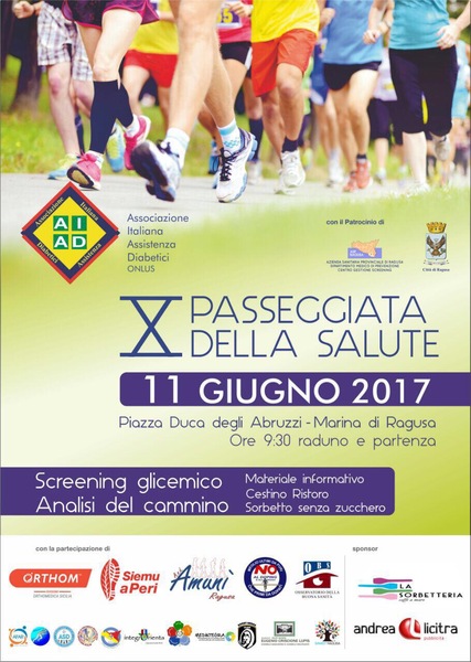 Pronti per la decima passeggiata delle salute na cura dell’Aiad:  Camminare e risurre il diabete