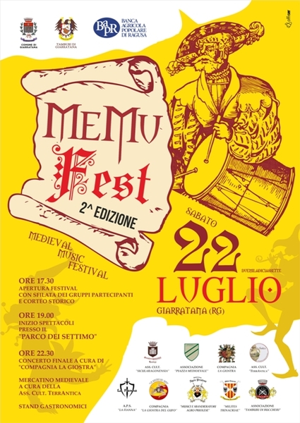 Seconda edizione MeMuFest a Giarratana sabato 22 luglio