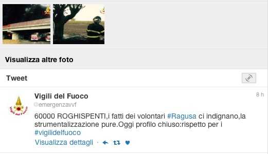 I Vigili del Fuoco chiudono temporaneamente per protesta il profilo Twitter: “Siamo indignati dalle offese. Noi spegniamo i roghi”