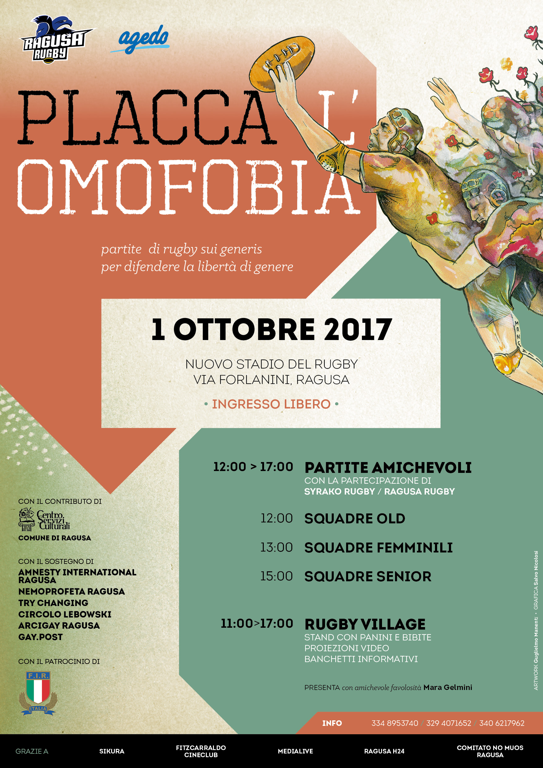 Il rugby pronto a placcare l’omofobia. Domenica 1 ottobre l’iniziativa contro le discriminazioni
