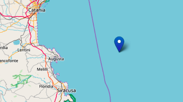 Terremoto al largo di Augusta