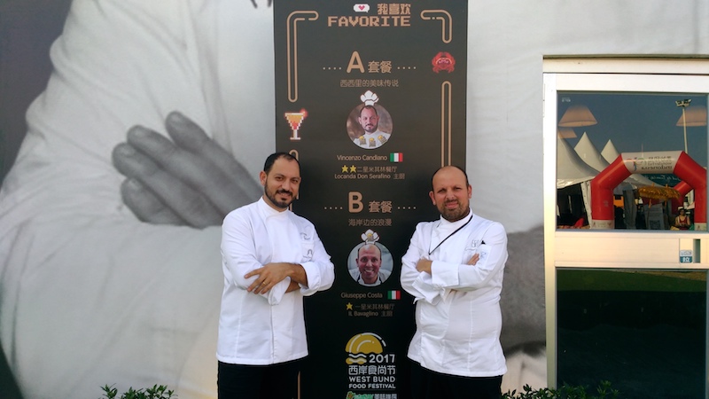 Lo chef Vincenzo Candiano al West Bund Food Festival di Shangai