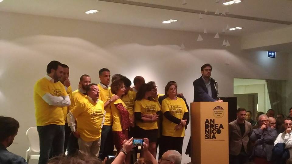 Andrea Nicosia: “Pronto a battere i pugni a Palermo”. Ieri affollatissima convention