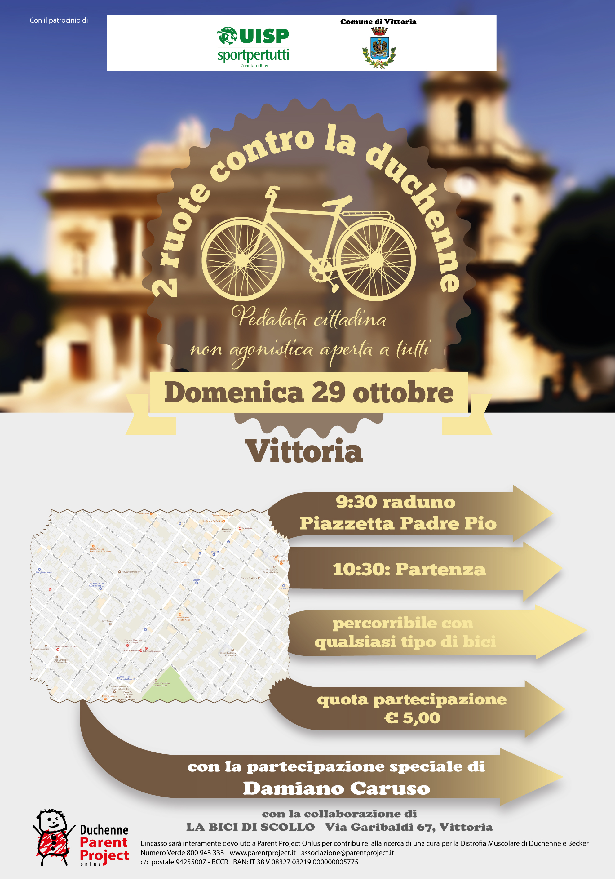 Domenica 29 ottobre “2 Ruote contro la Duchenne”: una pedalata per combattere la distrofia a Vittoria