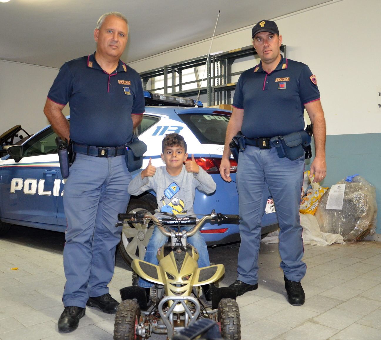 Ritrovato dalla polizia il quad rubato a Pozzallo e la gioia del piccolo proprietario