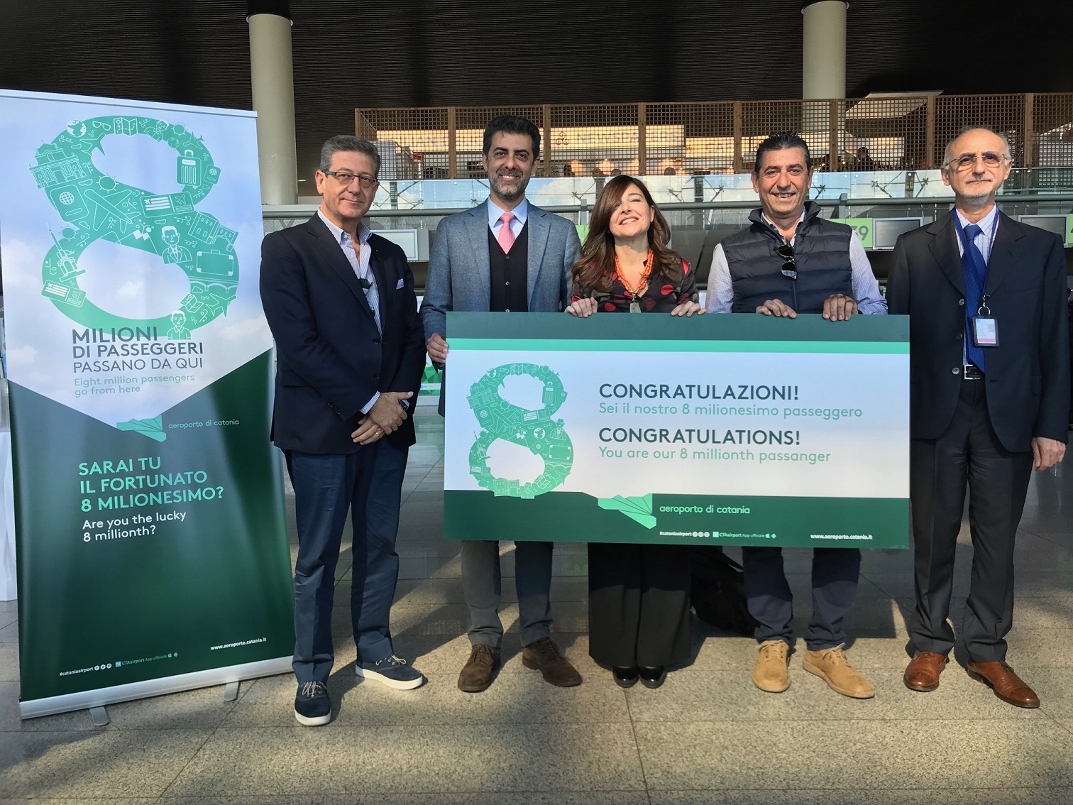 L’aeroporto di Fontanarossa taglia il traguardo degli 8 milioni di passeggeri.